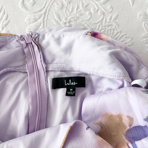 NWOT Lulus Exceptional Dream Lavender Floral Backless Cutout Maxi Dress Medium - Picture 4 of 7